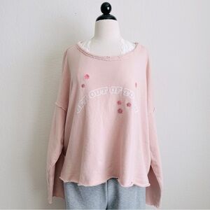 Aerie Weekend Pretty Back Pink Graphic Sweatshirt